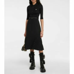 Prada Logo Silk And Cashmere Bodysuit