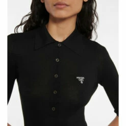 Prada Logo Silk And Cashmere Bodysuit -Cheap Prada Store unnamed file 413