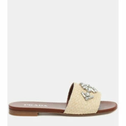 Prada Crystal-embellished Raffia Slides -Cheap Prada Store unnamed file 4134