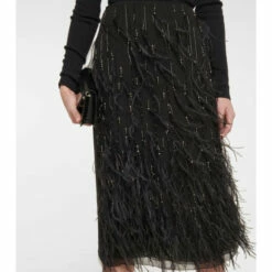 Prada Feather-embellished Midi Skirt -Cheap Prada Store unnamed file 4173