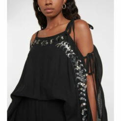 Prada Sequined Silk Off-shoulder Midi Dress -Cheap Prada Store unnamed file 4222