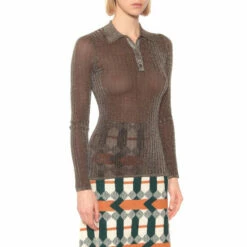 Prada Metallic Ribbed-knit Top -Cheap Prada Store unnamed file 4260