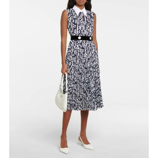 Prada Printed Pleated Midi Dress 3 Prada Printed Pleated Midi Dress