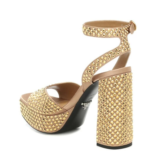 Prada Embellished Satin Platform Sandals 4 Prada Embellished Satin Platform Sandals - Image 2