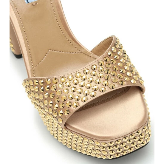 Prada Embellished Satin Platform Sandals 7 Prada Embellished Satin Platform Sandals - Image 5