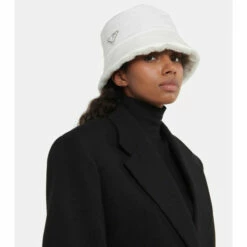 Prada Re-Nylon Shearling-trimmed Bucket Hat