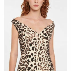 Prada Leopard-print Wool Midi Dress -Cheap Prada Store unnamed file 4431