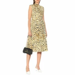 Prada Leopard-printed Cotton-poplin Dress
