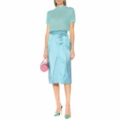 Prada Satin Midi Skirt