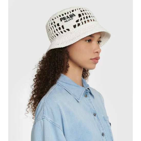Prada Raffia-effect Bucket Hat 3 Prada Raffia-effect Bucket Hat