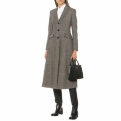 Prada Checked Stretch-wool Coat
