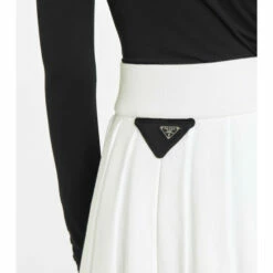Prada Pleated Cotton Jersey Midi Skirt -Cheap Prada Store unnamed file 4797