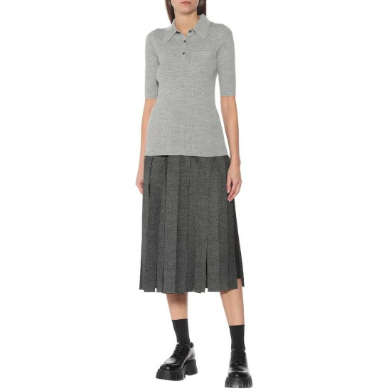 Prada Stretch-wool Polo Top 6 Prada Stretch-wool Polo Top - Image 4