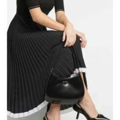 Prada Pleated Silk And Cotton Midi Dress -Cheap Prada Store unnamed file 4956