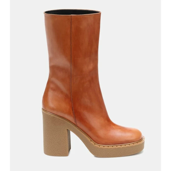 Prada Platform Leather Ankle Boots 6 Prada Platform Leather Ankle Boots - Image 4