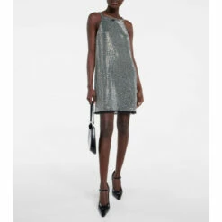 Prada Crystal-embellished Mesh Minidress