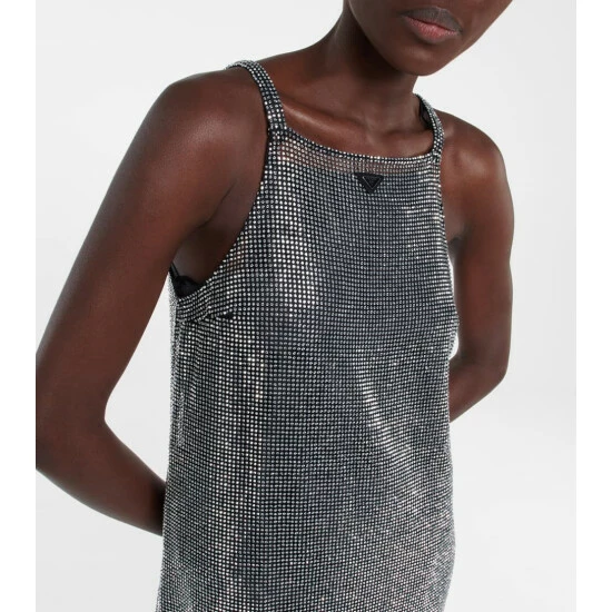 Prada Crystal-embellished Mesh Minidress 5 Prada Crystal-embellished Mesh Minidress - Image 3