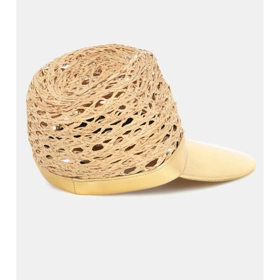 Prada Raffia And Leather Cap 4 Prada Raffia And Leather Cap - Image 2