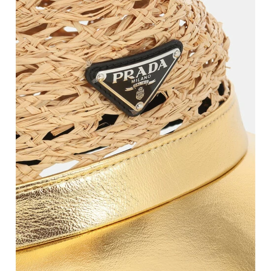 Prada Raffia And Leather Cap 5 Prada Raffia And Leather Cap - Image 3