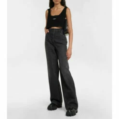 Prada Intarsia-logo Crochet Cotton Crop Top