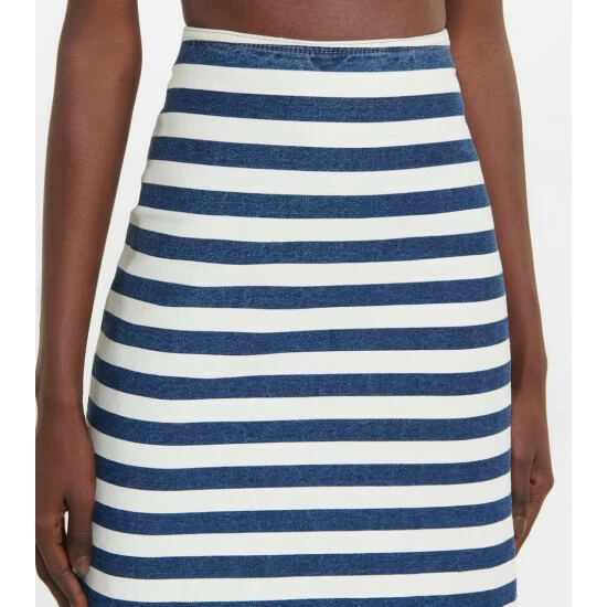 Prada Striped Denim Midi Skirt 5 Prada Striped Denim Midi Skirt - Image 3