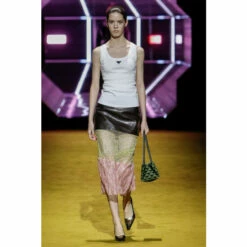 Prada Patchwork Leather And Mesh Midi Skirt -Cheap Prada Store unnamed file 5099