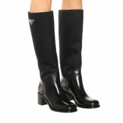 Prada Nylon And Leather Knee-high Boots -Cheap Prada Store unnamed file 5129