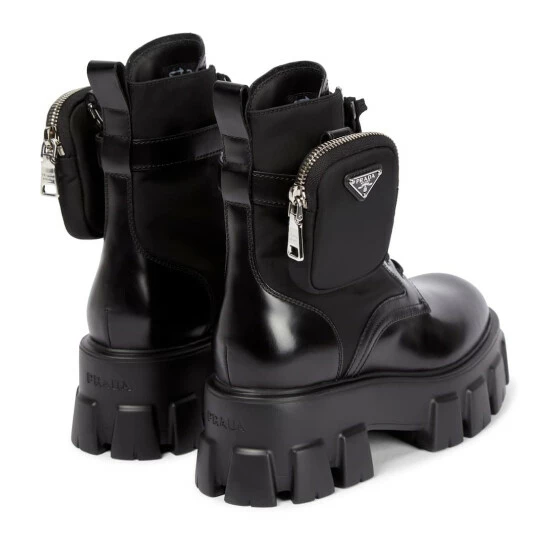 Prada Monolith Leather Ankle Boots 4 Prada Monolith Leather Ankle Boots - Image 2