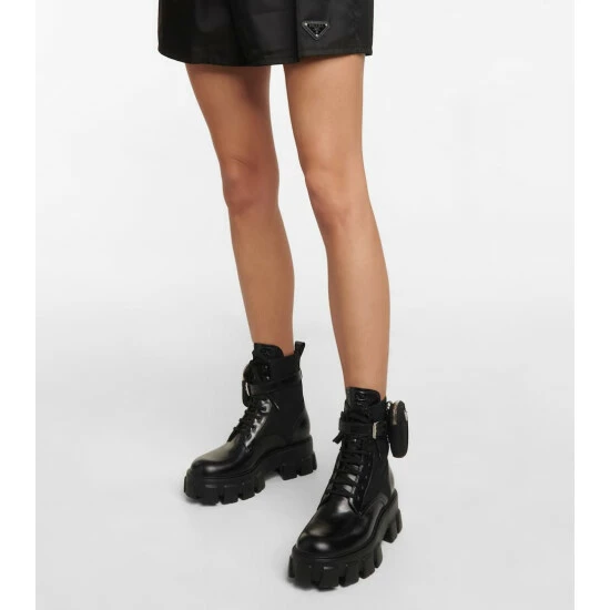 Prada Monolith Leather Ankle Boots 5 Prada Monolith Leather Ankle Boots - Image 3