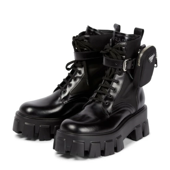 Prada Monolith Leather Ankle Boots 6 Prada Monolith Leather Ankle Boots - Image 4