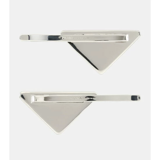 Prada Set Of 2 Logo Hair Clips 3 Prada Set Of 2 Logo Hair Clips