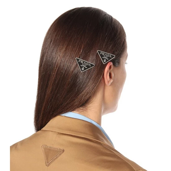 Prada Set Of 2 Logo Hair Clips 4 Prada Set Of 2 Logo Hair Clips - Image 2