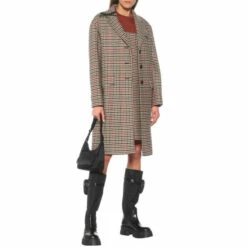 Prada Checked Wool And Cashmere Coat