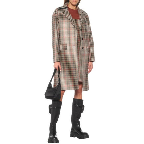 Prada Checked Wool And Cashmere Coat 3 Prada Checked Wool And Cashmere Coat