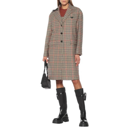 Prada Checked Wool And Cashmere Coat 6 Prada Checked Wool And Cashmere Coat - Image 4
