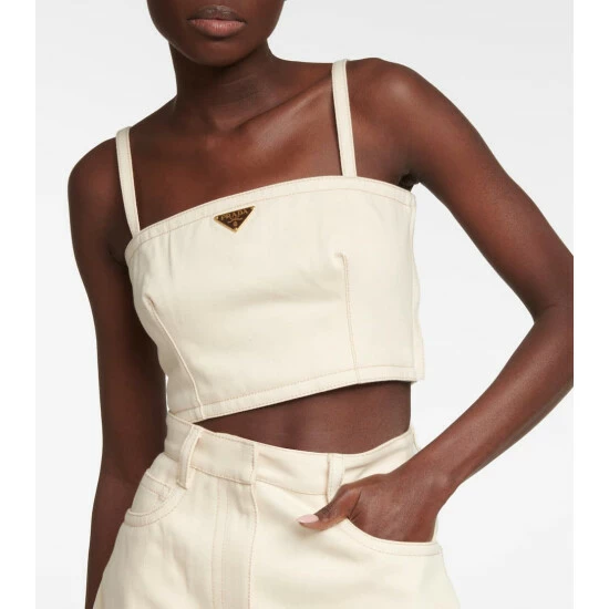 Prada Logo Denim Crop Top 5 Prada Logo Denim Crop Top - Image 3