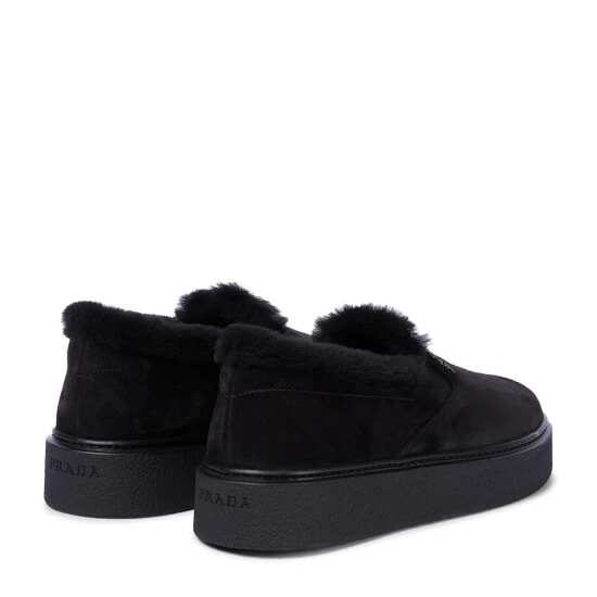 Prada Macro Shearling-lined Suede Sneakers 4 Prada Macro Shearling-lined Suede Sneakers - Image 2