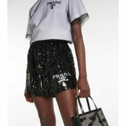 Prada High-rise Silk Chiffon Shorts -Cheap Prada Store unnamed file 5420