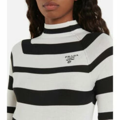Prada Cotton And Silk-blend Striped Sweater -Cheap Prada Store unnamed file 5473