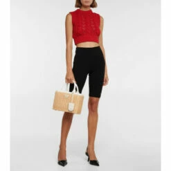 Prada Leather-trimmed Wicker Tote -Cheap Prada Store unnamed file 5484