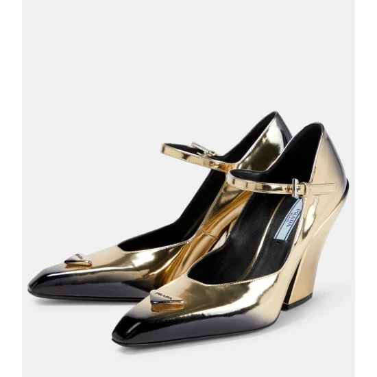 Prada Metallic Mary Jane Pumps 6 Prada Metallic Mary Jane Pumps - Image 4