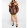 Prada Mohair And Shearling-trimmed Leather Coat -Cheap Prada Store unnamed file 669