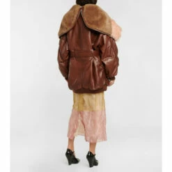 Prada Mohair And Shearling-trimmed Leather Coat -Cheap Prada Store unnamed file 670