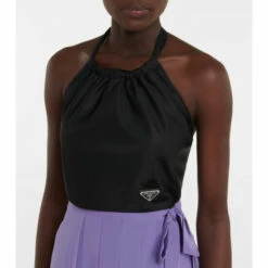 Prada Halterneck Nylon Crop Top -Cheap Prada Store unnamed file 702