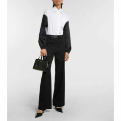 Prada Virgin Wool Twill Wide-leg Pants