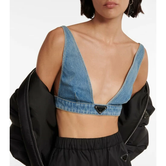 Prada Logo Denim Bralette 5 Prada Logo Denim Bralette - Image 3