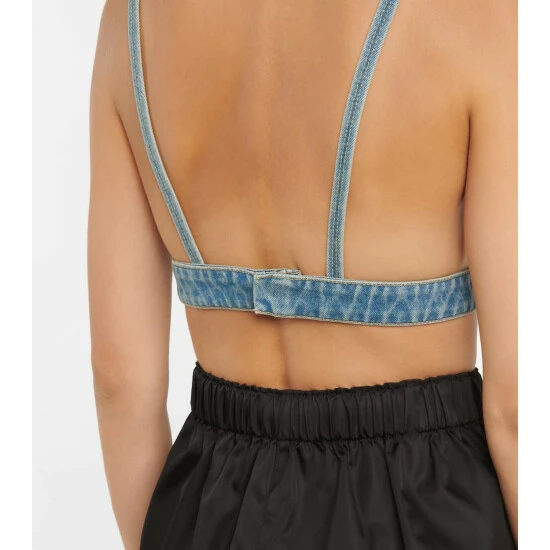 Prada Logo Denim Bralette 6 Prada Logo Denim Bralette - Image 4