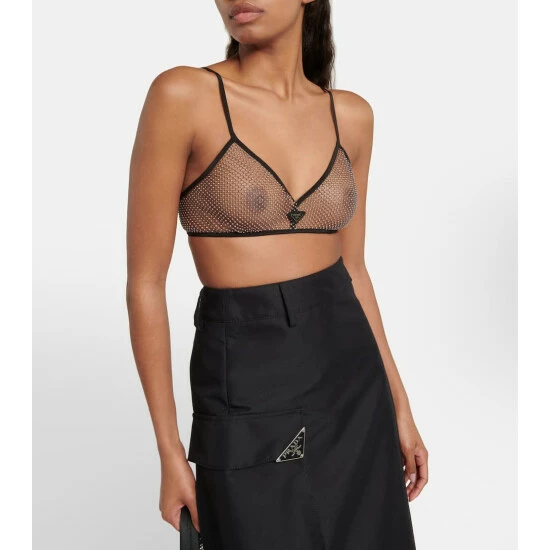 Prada Logo Embellished Bralette 2 Prada Logo Embellished Bralette